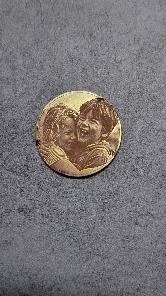 Personalized Handwriting Coin, Custom Photo Engraved Token, Memorial Keepsake Gift for Him, Pocket Hug Coin, Actual Handwriting Gift
