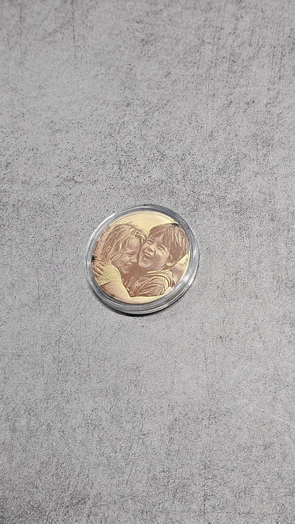 Personalized Handwriting Coin, Custom Photo Engraved Token, Memorial Keepsake Gift for Him, Pocket Hug Coin, Actual Handwriting Gift